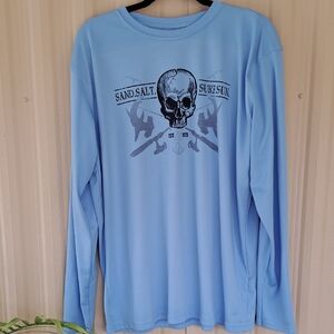 Vapor Blue Long Sleeve Graphic Tee.  XL.